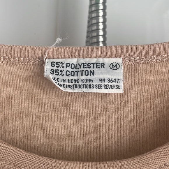 Vintage neutral beige 3/4 length sleeve top - Picture 2 of 3